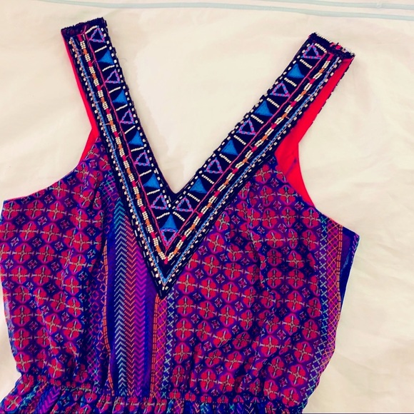 Francesca’s summer Pink Maxi Dress, V Neckline S - Picture 6 of 12